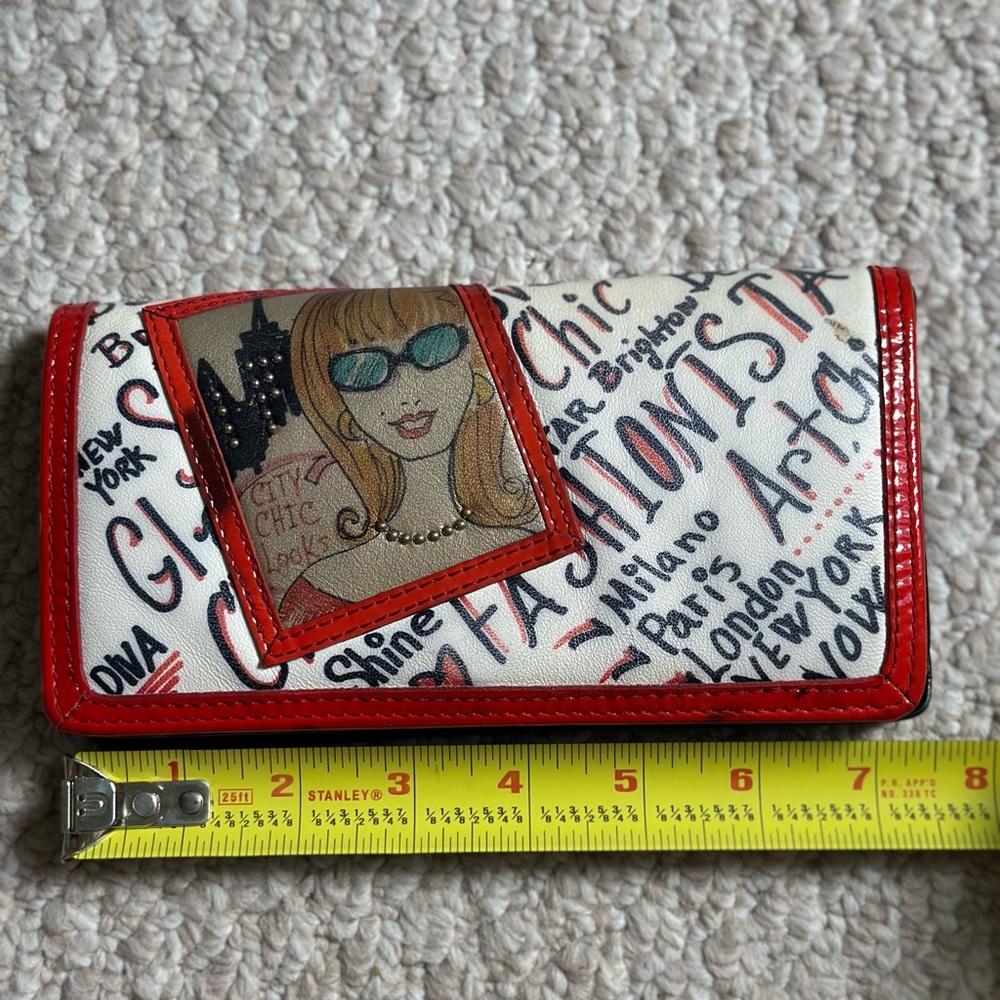 Brighton Red and White Graphic Wallet